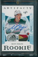 Matt Boldy [Black Autograph] #176 Hockey Cards 2022 Upper Deck Artifacts Prices