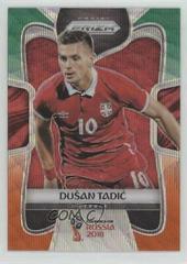 Dusan Tadic [Green & Orange Wave] Soccer Cards 2018 Panini Prizm World Cup Prices