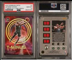 Jayson Tatum [Lime Green] #4 Basketball Cards 2022 Panini Donruss Optic T Minus 3 2 1 Prices