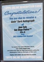 Juan Soto #GYA-JS Baseball Cards 2023 Stadium Club Goin' Yard Autographs Prices