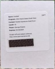 George Pickens [Gold] #RS-GPI Football Cards 2022 Panini Select Draft Picks Rookie SIgnatures Prices