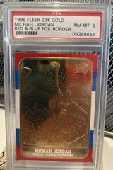 Michael Jordan [Red & Blue Foil Border] Basketball Cards 1998 Fleer 23KT Gold Prices