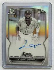 Junior Caminero [Pearl] #CPA-JCR Baseball Cards 2023 Bowman Chrome Prospect Autographs Prices