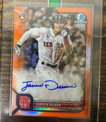 Jarren Duran [Orange Refractor] #CRA-JDN Baseball Cards 2022 Bowman Chrome Rookie Autographs Prices