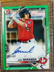 Jose Miranda [Green] Baseball Cards 2021 Bowman Paper Prospects Autographs Prices