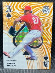 Aaron Nola [Orange Fluorescent] #ACE13 Baseball Cards 2021 Panini Mosaic Aces Prices