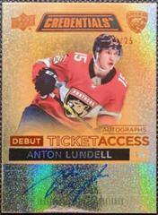 Anton Lundell [Signature Gold] Hockey Cards 2021 SP Prices