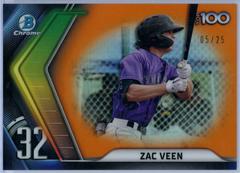 Zac Veen [Orange] #BTP-32 Baseball Cards 2022 Bowman Scouts' Top 100 Prices