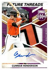 Gunnar Henderson [Purple] Baseball Cards 2022 Panini Elite Extra Edition Future Threads Signatures Prices