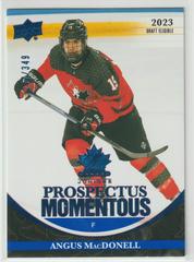 Angus MacDonell [Blue] #PM-33 Hockey Cards 2023 Upper Deck Team Canada Juniors Prospectus Momentous Prices