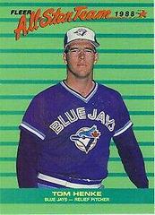 Tom Henke Baseball Cards 1988 Fleer All Stars Prices