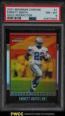 Emmitt Smith [Gold Refractor] #1 Football Cards 2001 Bowman Chrome Prices
