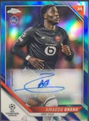 Amadou Onana [Blue Refractor] Soccer Cards 2021 Topps Chrome UEFA Champions League Autographs Prices