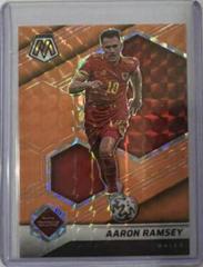 Aaron Ramsey [Orange Fluorescent] Soccer Cards 2021 Panini Mosaic Road to FIFA World Cup Prices