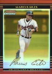 Marcus Giles [Gold Refractor] #63 Baseball Cards 2002 Bowman Chrome Gold Prices