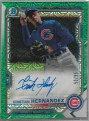 Cristian Hernandez [Green Refractor] #BCMA-CH Baseball Cards 2021 Bowman Chrome Mega Box Mojo Autographs Prices