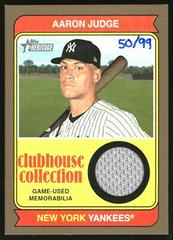 Aaron Judge [Gold] #CCR-AJ Baseball Cards 2023 Topps Heritage Clubhouse Collection Relics Prices