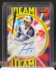 Freddie Freeman [Orange] Baseball Cards 2022 Stadium Club Beam Team Autographs Prices