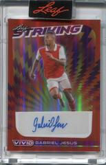 Gabriel Jesus [Red] Soccer Cards 2022 Leaf Vivid Striking Autographs Prices