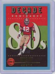 Ronnie Lott [Blue] #DOD-18 Football Cards 2023 Panini Legacy Decade of Dominance Prices