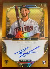 Royce Lewis [Gold] #RA-RL Baseball Cards 2022 Topps Triple Threads Rookie Autographs Prices
