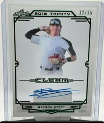 Bryson Stott [Green Foil] #CA-BS2 Baseball Cards 2019 Leaf Trinity Clear Autograph Prices