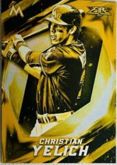 Christian Yelich [Gold Minted] #109 Baseball Cards 2017 Topps Fire Prices