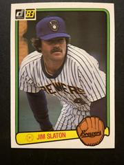 Jim Slaton [Bio Print Black on Yellow] #330 Baseball Cards 1983 Donruss Prices