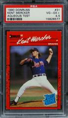 Kent Mercker #31 Baseball Cards 1990 Donruss Aqueous Test Prices