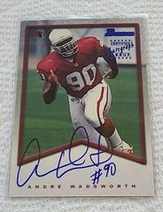 Andre Wadsworth Football Cards 1998 Bowman Certified Autograph Prices