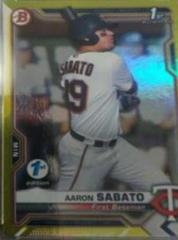 Aaron Sabato [Yellow Foil] #BFE-125 Baseball Cards 2021 Bowman 1st Edition Prices