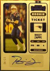 Bailey Zappe [Blue] #104 Football Cards 2022 Panini Zenith Contenders Rookie Ticket Autographs Prices