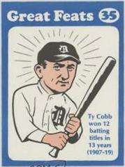 Ty Cobb [Blue Border] #35 Baseball Cards 1972 Laughlin Great Feats Prices