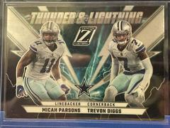 Micah Parsons , Trevon Diggs #TL-MT Football Cards 2022 Panini Zenith Thunder and Lightning Prices