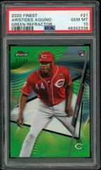 Aristides Aquino [Green Refractor] #21 Baseball Cards 2020 Topps Finest Prices