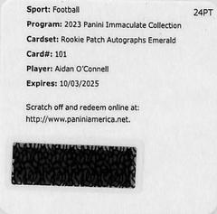 Aidan O'Connell [Emerald] #1 Football Cards 2023 Panini Immaculate Signature Patch Rookie Prices