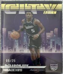De'Aaron Fox [Artist Proof] Basketball Cards 2022 Panini Hoops City Edition Prices