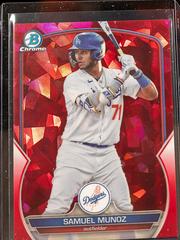 Samuel Munoz [Red Sapphire] #BDC-102 Baseball Cards 2023 Bowman Draft Chrome Sapphire Prices