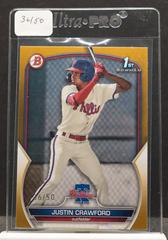 Justin Crawford [Gold] #BP-3 Baseball Cards 2023 Bowman Paper Prospects Prices