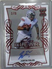 Justin Fields #CA-JF1 Football Cards 2021 Leaf Trinity Clear Autograph Prices