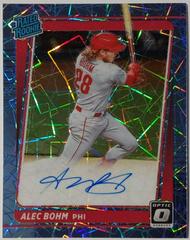 Alec Bohm [Carolina Blue Velocity] #RRS-AB Baseball Cards 2021 Panini Donruss Optic Rated Rookie Signatures Prices