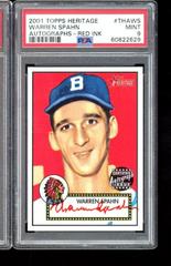 Warren Spahn [Red Ink] #THAWS Baseball Cards 2001 Topps Heritage Autographs Prices