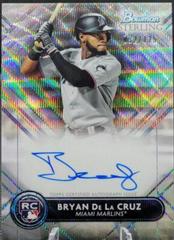 Bryan De La Cruz [Wave] Baseball Cards 2022 Bowman Sterling Rookie Autographs Prices