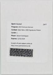 Jasson Dominguez [Photon] #1990-JD Baseball Cards 2023 Panini Donruss Optic Retro 1990 Signatures Prices
