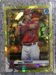 Mike Trout [Yellow] #54 Baseball Cards 2021 Bowman Chrome Sapphire Prices