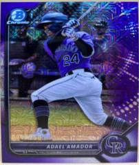 Adael Amador [Purple Refractor Mega Box Mojo] #BCP-109 Baseball Cards 2022 Bowman Chrome Prospects Prices