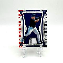 Jasson Dominguez Baseball Cards 2023 Panini National Treasures Red White and Blue Prices