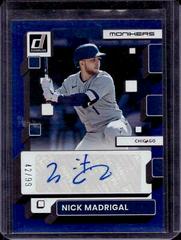 Nick Madrigal [Blue] #MO-NM Baseball Cards 2022 Panini Donruss Monikers Autographs Prices