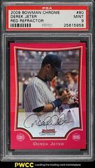 Derek Jeter [Red Refractor] #80 Baseball Cards 2009 Bowman Chrome Prices