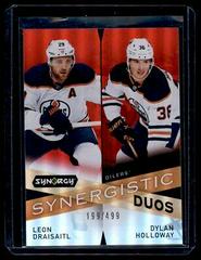 Leon Draisaitl, Dylan Holloway [Red] #SD-6 Hockey Cards 2022 Upper Deck Synergy Synergistic Duos Star Rookie Prices